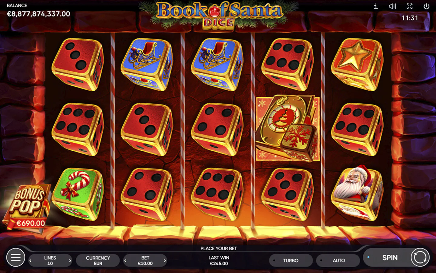 Book of Santa Dice — особенности игры Endorphina