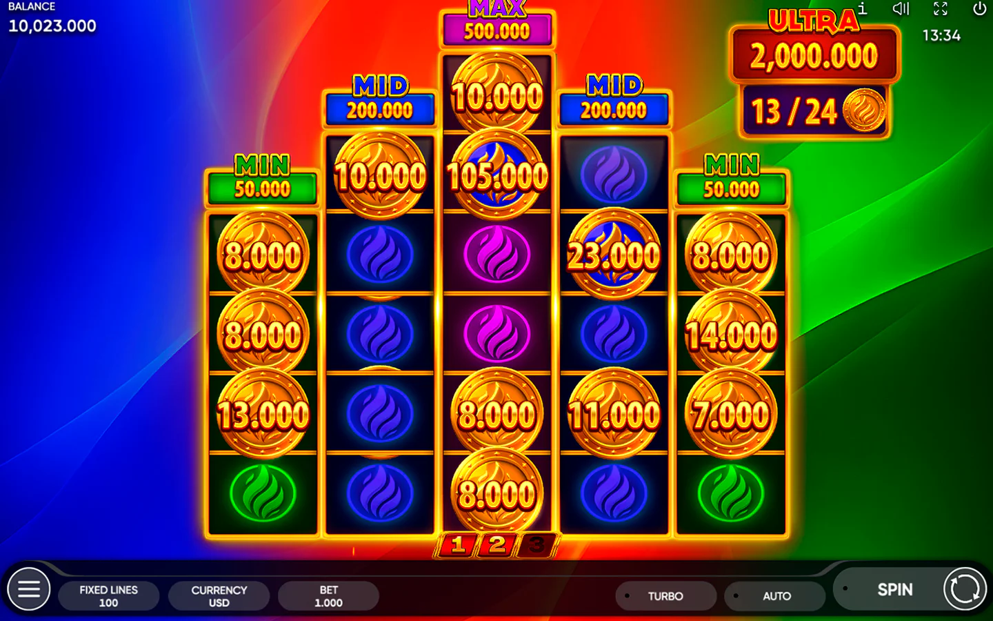 Burning Coins 100 — особенности игры Endorphina
