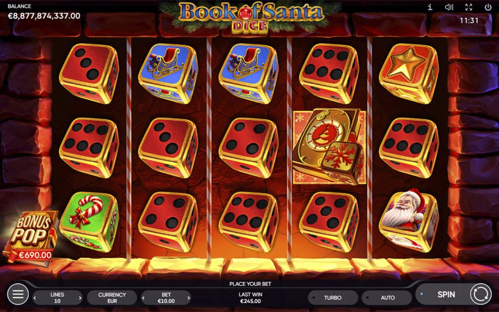 Book of Santa Dice — особенности игры Endorphina
