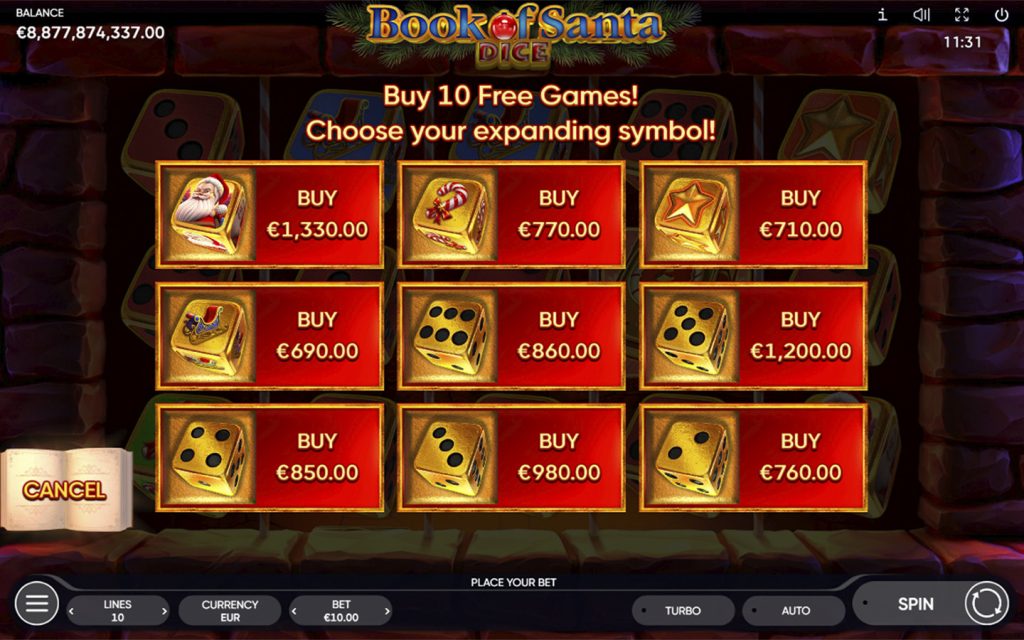 Book of Santa Dice gameplay screenshot 2
