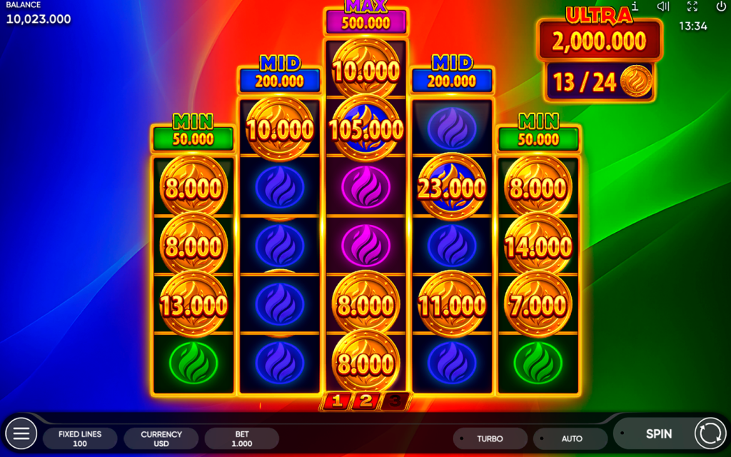 Burning Coins 100 — особенности игры Endorphina