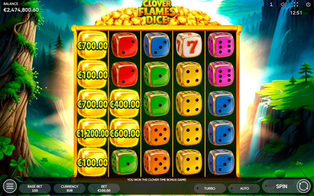 Clover Flames Dice — особенности игры Endorphina
